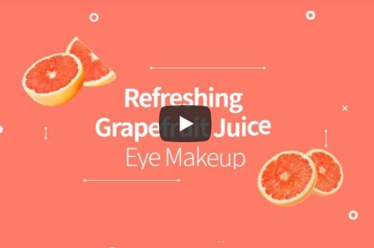 Refreshing grapefruit juice eye makeup for Single eyelids 