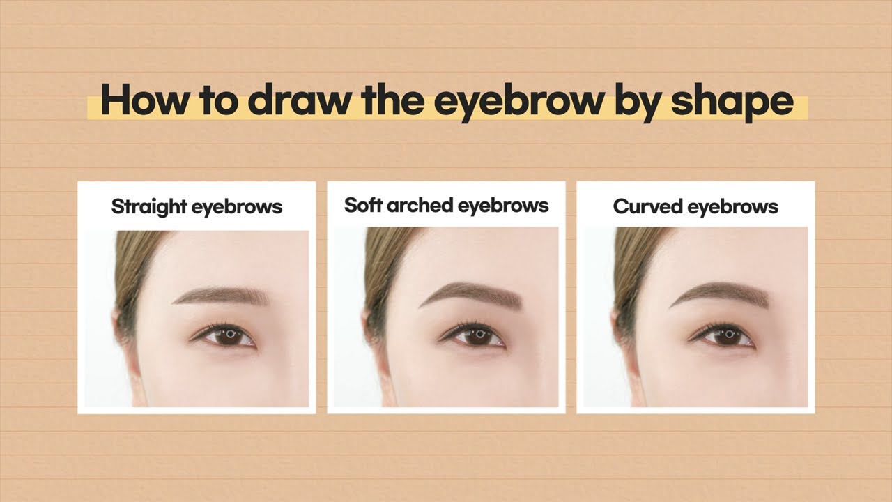 How to draw the eyebrow by shape #Straight #Softarched #Curved